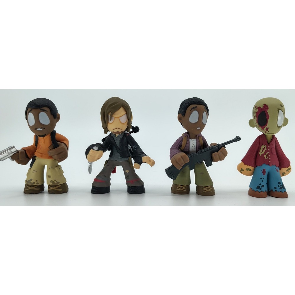 The Walking Dead Kidrobot Mini Figure Lot‎ of 4 - Daryl Bob Noah Walker